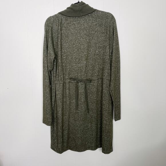 CAbi Solice Olive Green Cowl Neck Dress Medium M #4016 Long Sleeve Sweater Soft - Picture 2 of 10